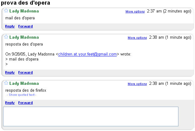 Gmail i Opera